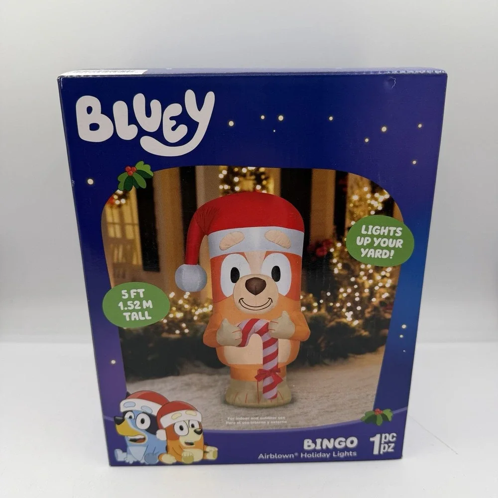 Gemmy Bingo Christmas Inflatable 5 FT Lighted Holiday Decor Outdoor/Indoor Bluey